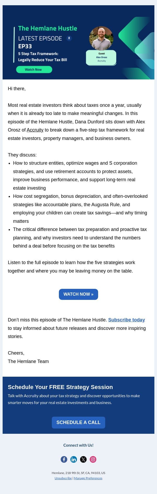 5 Tax Strategies to Help You Save More 🚀 email from Hemlane screenshot