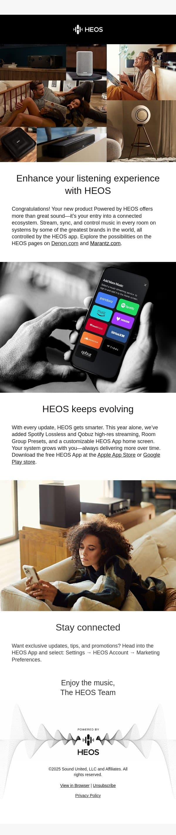 Welcome to the HEOS ecosystem. 🏠 🎶 email from Heos screenshot