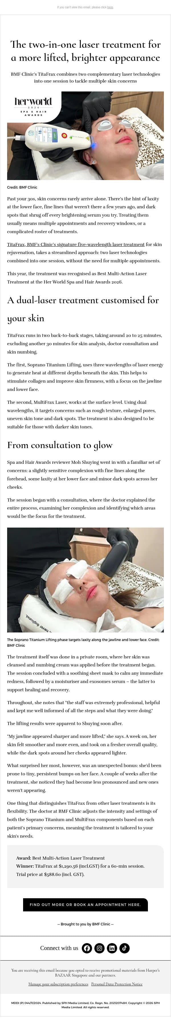 [ADV] The two-in-one laser treatment for a more lifted, brighter appearance email from H.E.R. screenshot