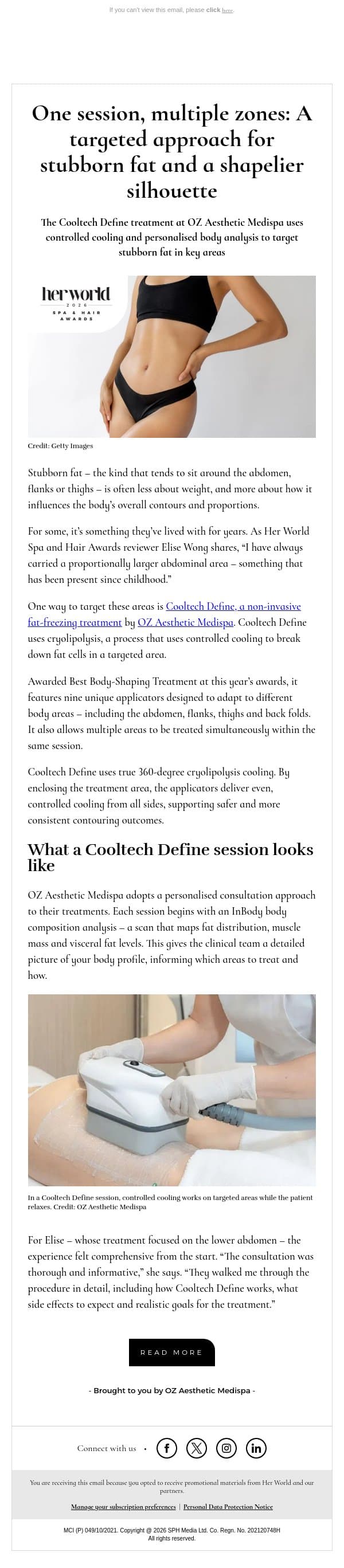 [ADV] One session, multiple zones: A targeted approach for stubborn fat and a shapelier silhouette email from H.E.R. screenshot