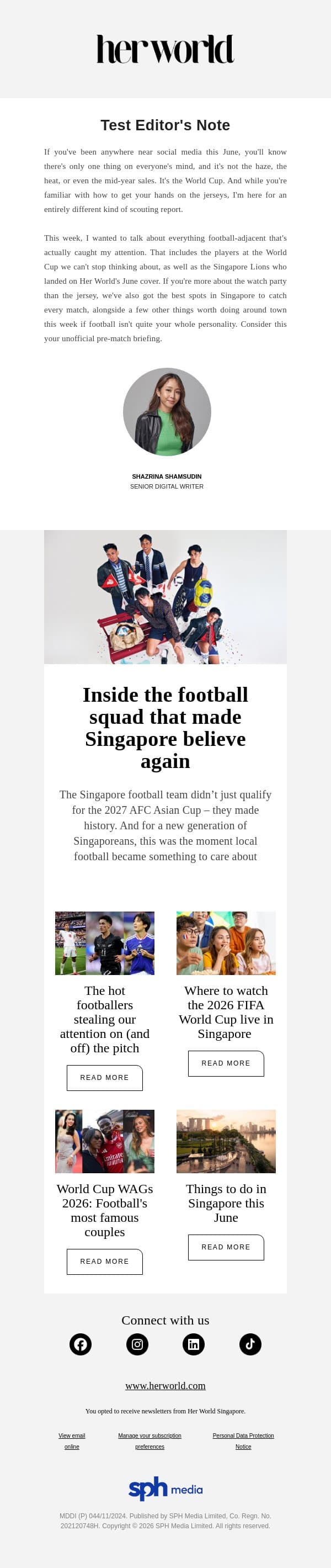 Inside the football squad that made Singapore believe again email from H.E.R. screenshot
