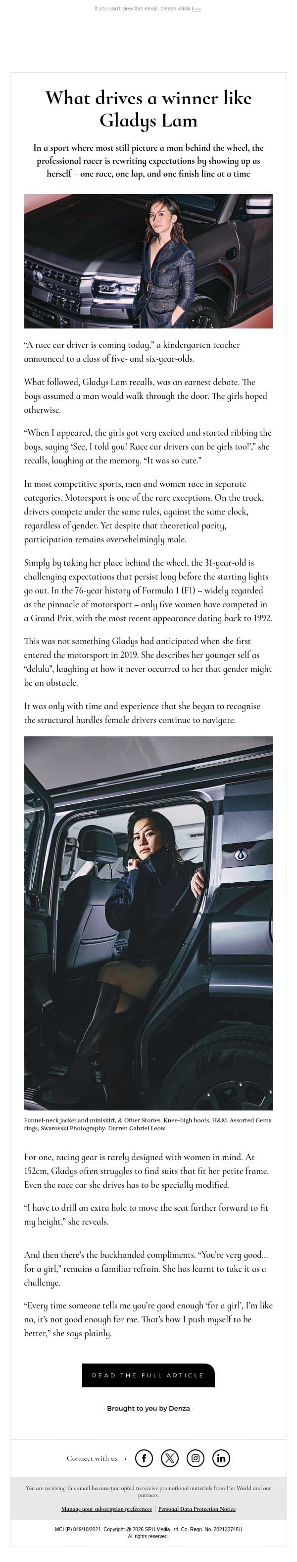[ADV] What drives a winner like Gladys Lam email from H.E.R. screenshot