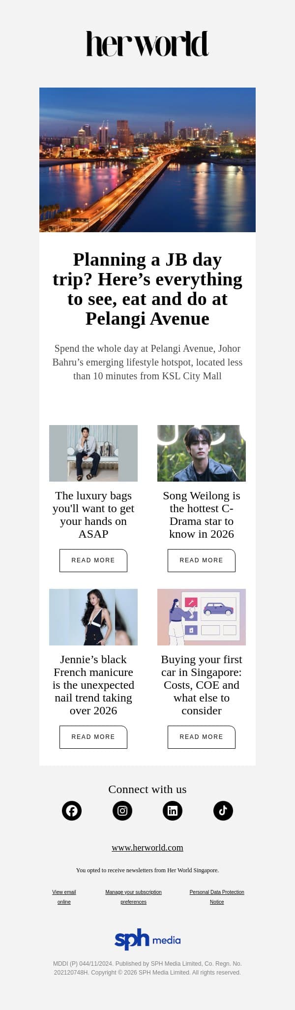Planning a JB day trip? Here’s everything to see, eat and do at Pelangi Avenue email from H.E.R. screenshot