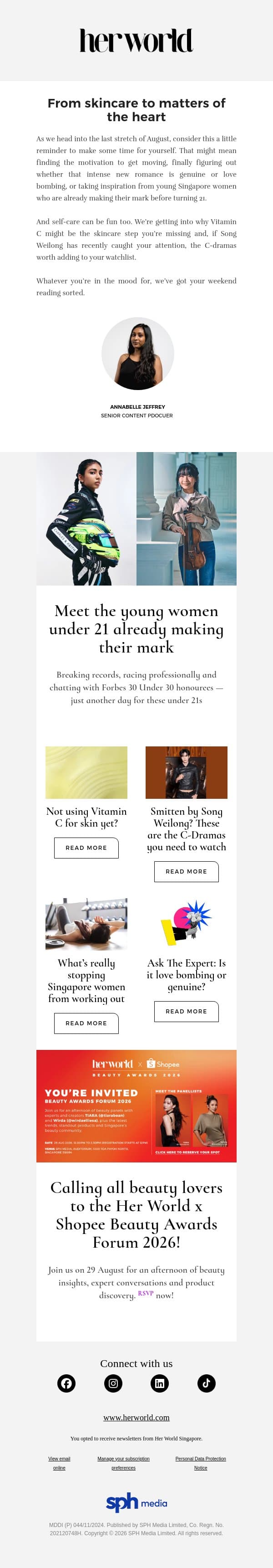 Meet the young women under 21 already making their mark email from H.E.R. screenshot