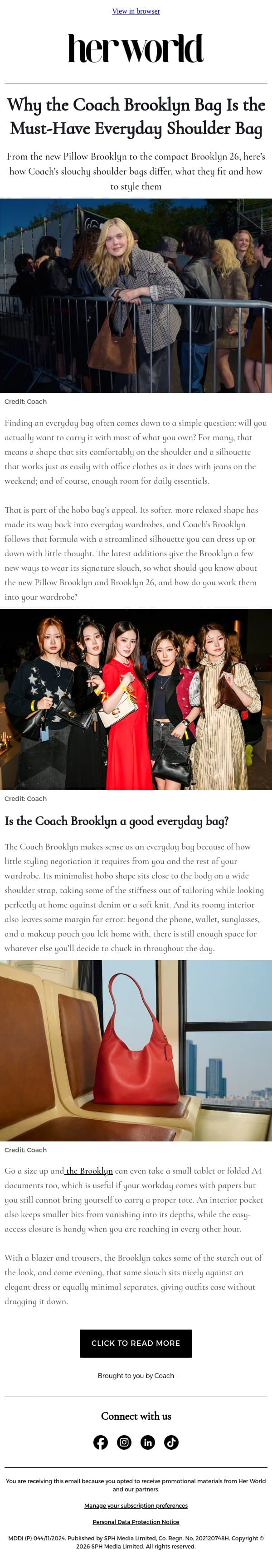 [ADV] Why the Coach Brooklyn Bag Is the Must-Have Everyday Shoulder Bag email from H.E.R. screenshot