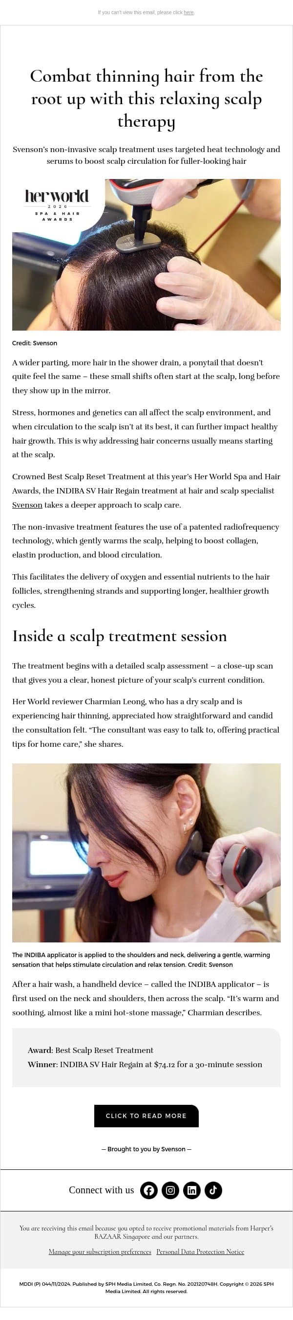 [ADV] Combat thinning hair from the root up with this relaxing scalp therapy email from H.E.R. screenshot