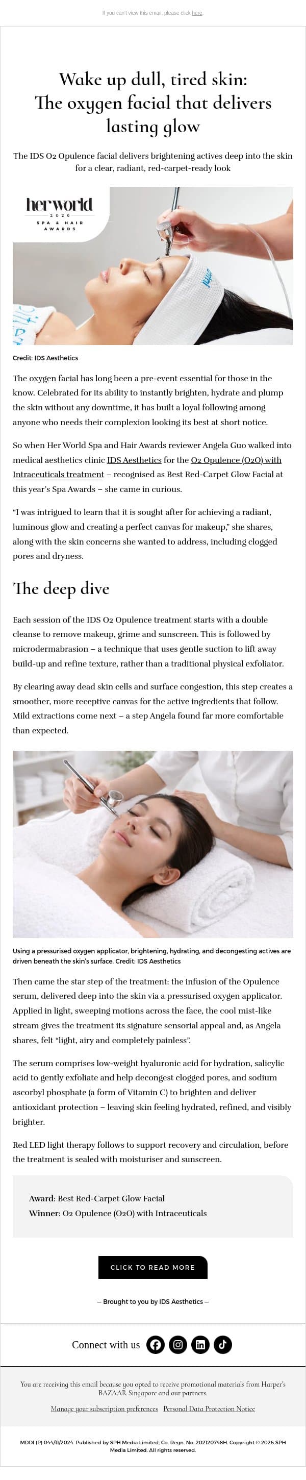 [ADV] Wake up dull, tired skin: The oxygen facial that delivers lasting glow email from H.E.R. screenshot