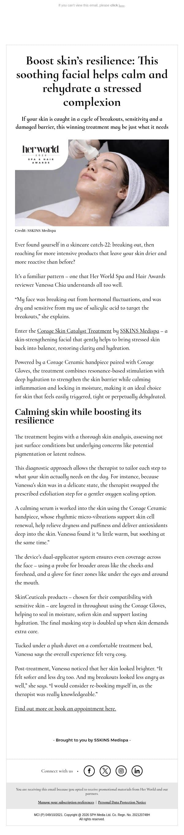 [ADV] Boost skin’s resilience: This soothing facial helps calm and rehydrate a stressed complexion email from H.E.R. screenshot