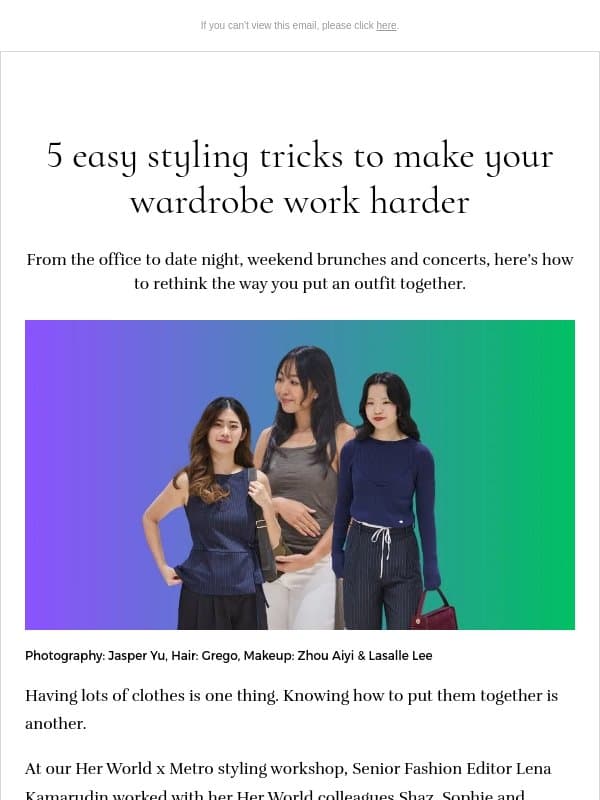 [ADV] 5 easy styling tricks to make your wardrobe work harder email from H.E.R.