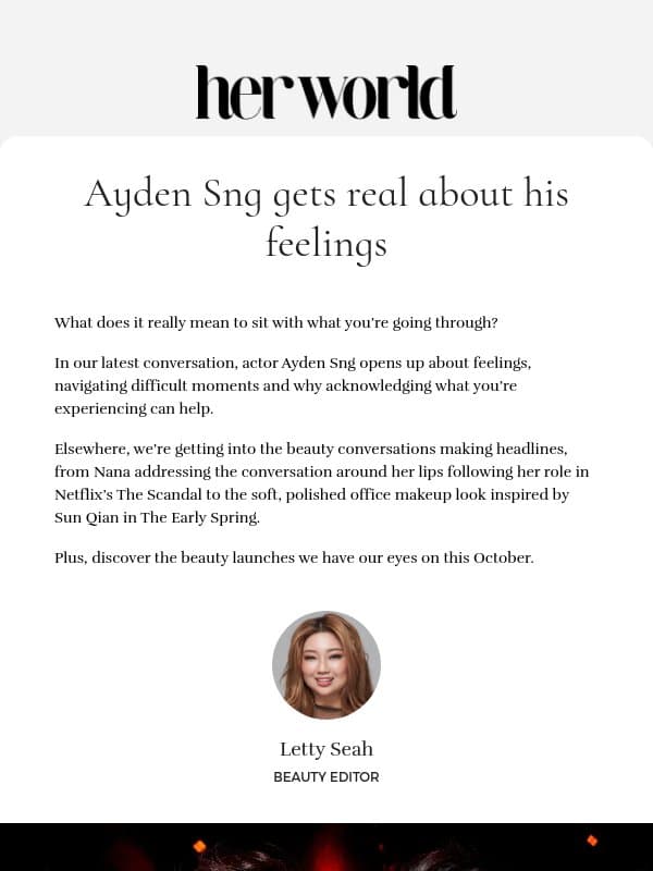 Ayden Sng is in his feelings: “It always helps with what you’re going through” email from H.E.R.