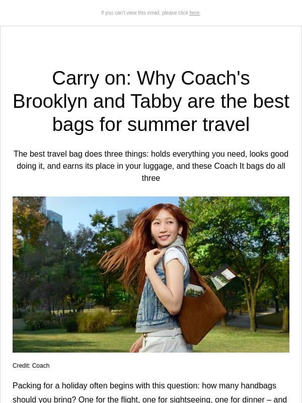 [ADV] Carry on: Why Coach’s Brooklyn and Tabby are the best bags for summer travel email from H.E.R.