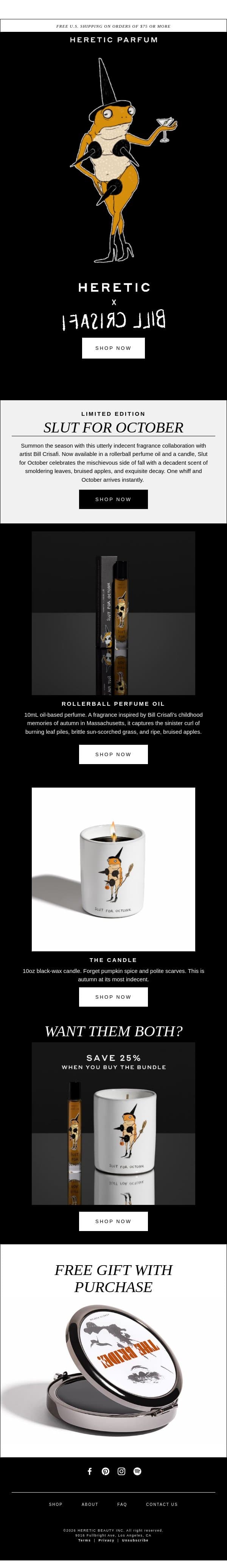 NEW: Bill Crisafi X Heretic email from Heretic screenshot