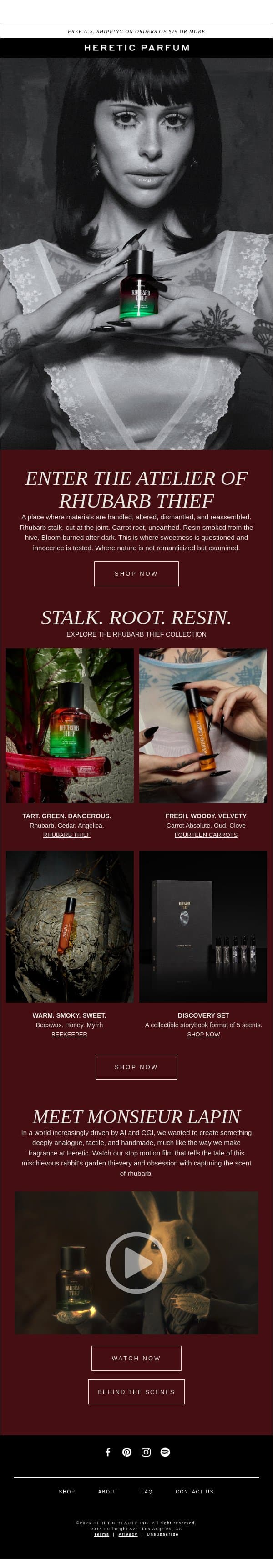 STALK. ROOT. RESIN. email from Heretic screenshot