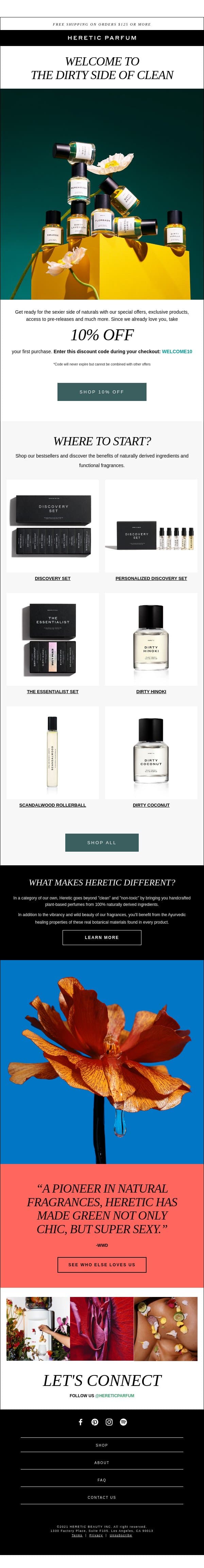 An exclusive welcome gift for you! email from Heretic screenshot