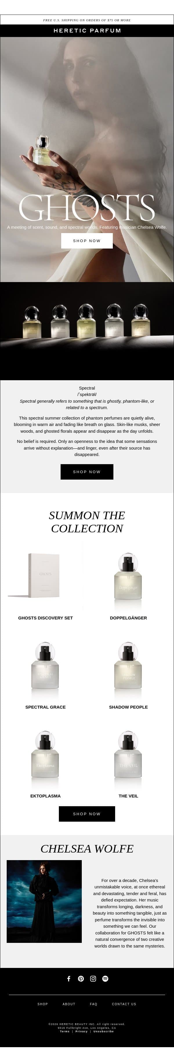 NEW: GHOSTS COLLECTION email from Heretic screenshot