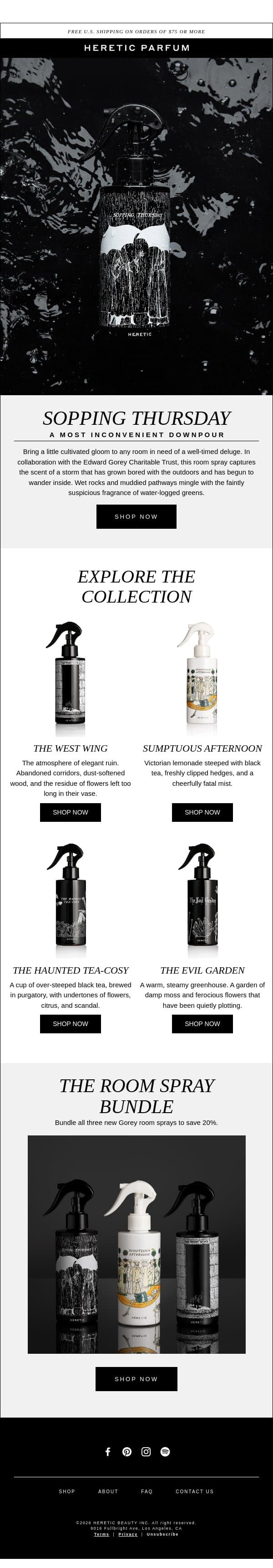 SOPPING THURSDAY email from Heretic screenshot