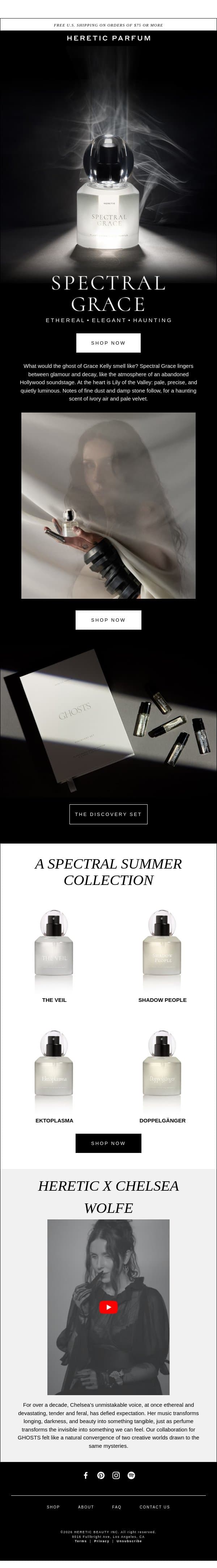 SPECTRAL GRACE email from Heretic screenshot
