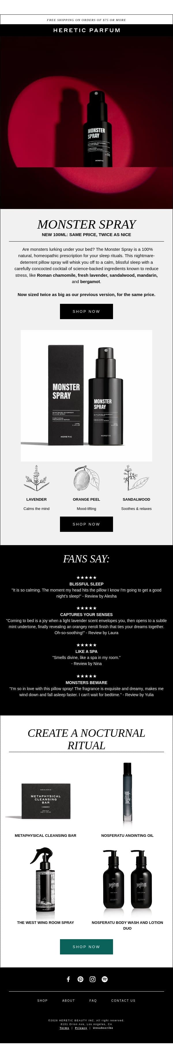 MONSTER SPRAY 100ML email from Heretic screenshot