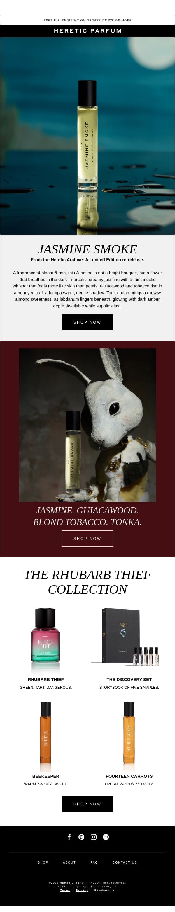 JASMINE SMOKE email from Heretic screenshot