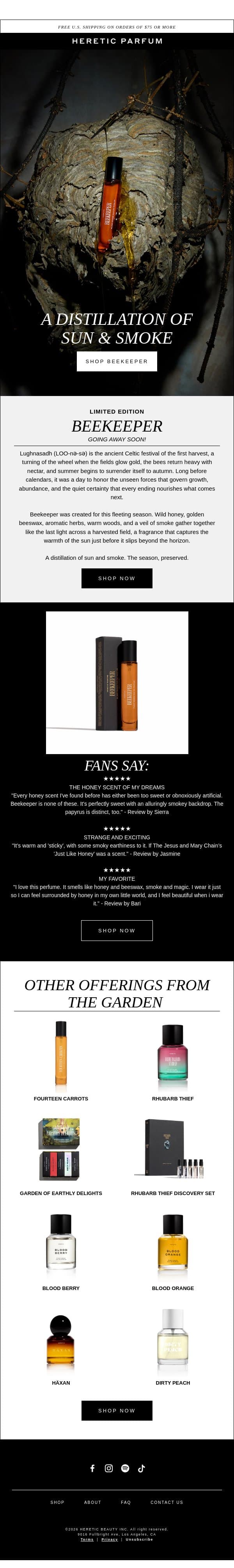 A Distillation of Sun & Smoke email from Heretic screenshot
