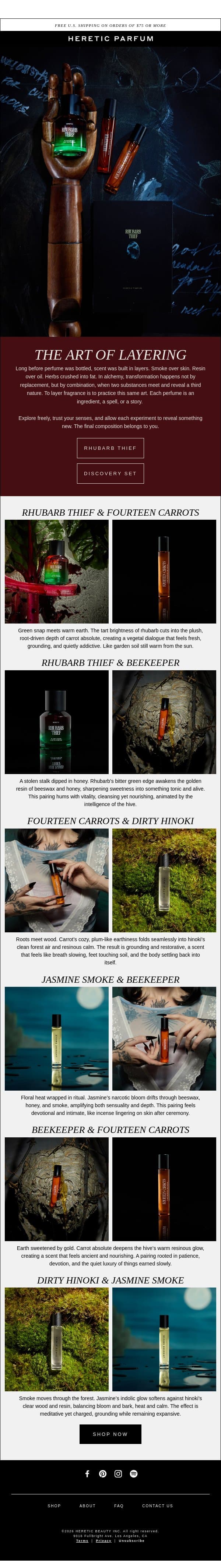 LAYERING RHUBARB THIEF email from Heretic screenshot