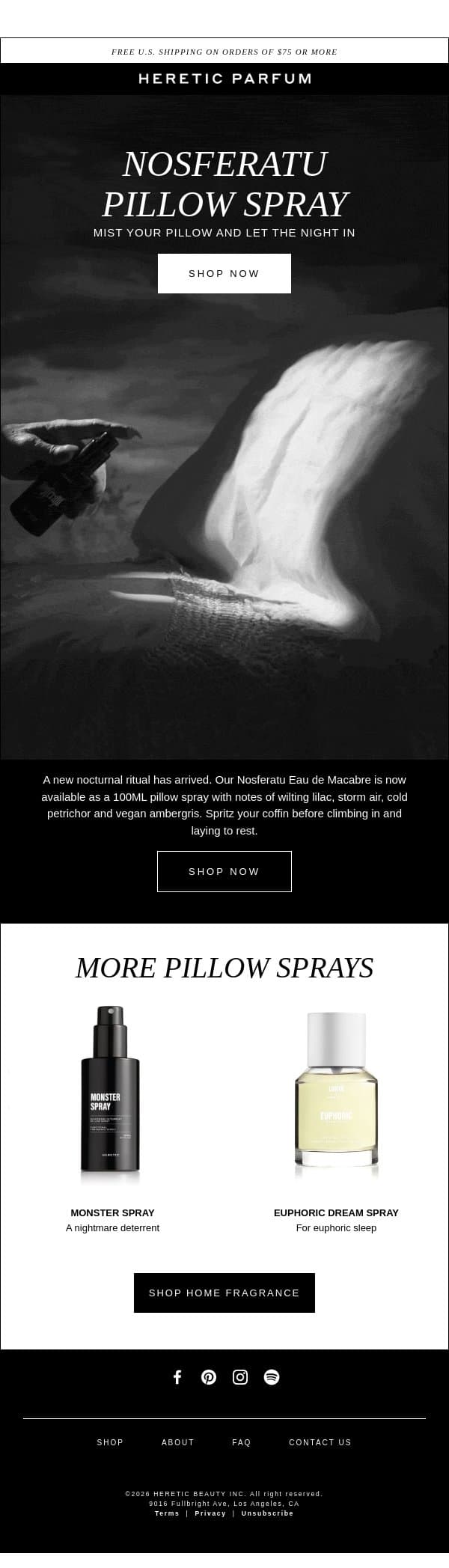 MIST YOUR COFFIN email from Heretic screenshot