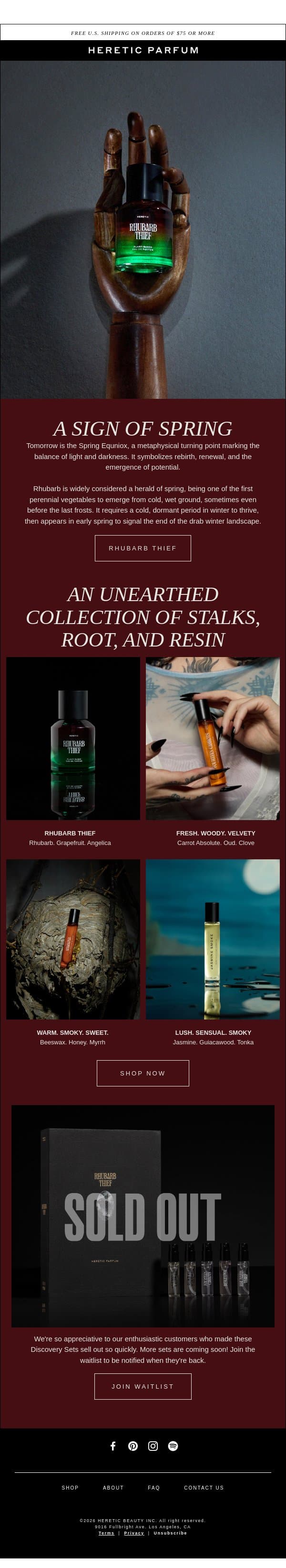 SPRING EQUINOX email from Heretic screenshot