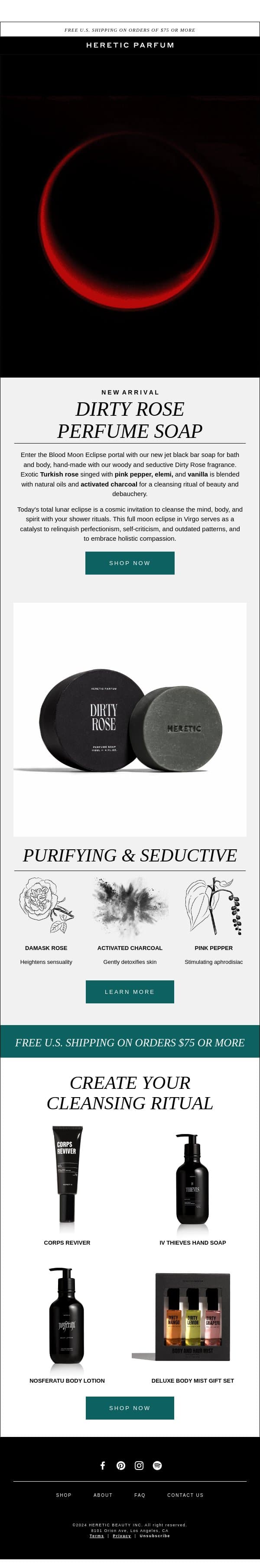 NEW: Dirty Rose Bar Soap email from Heretic screenshot