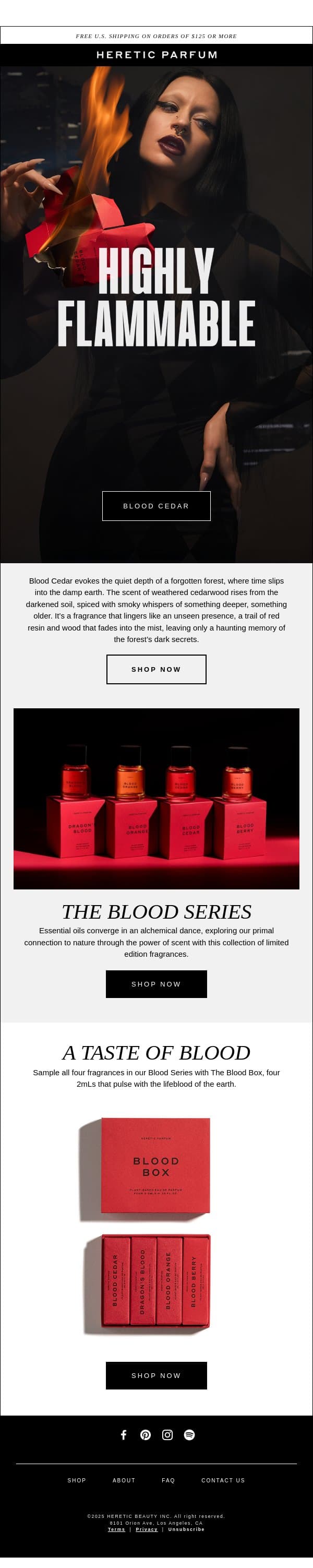 Caution: HIGHLY FLAMMABLE email from Heretic screenshot