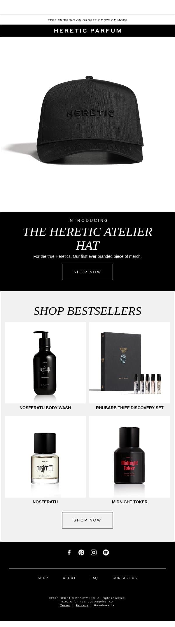 CORRECTION - New Heretic Atelier Hat email from Heretic screenshot