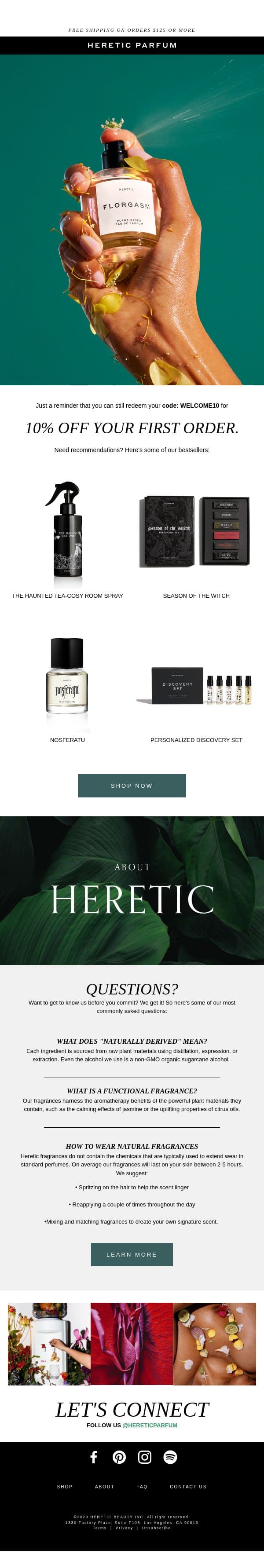 Don't forget to redeem your 10% OFF offer email from Heretic screenshot