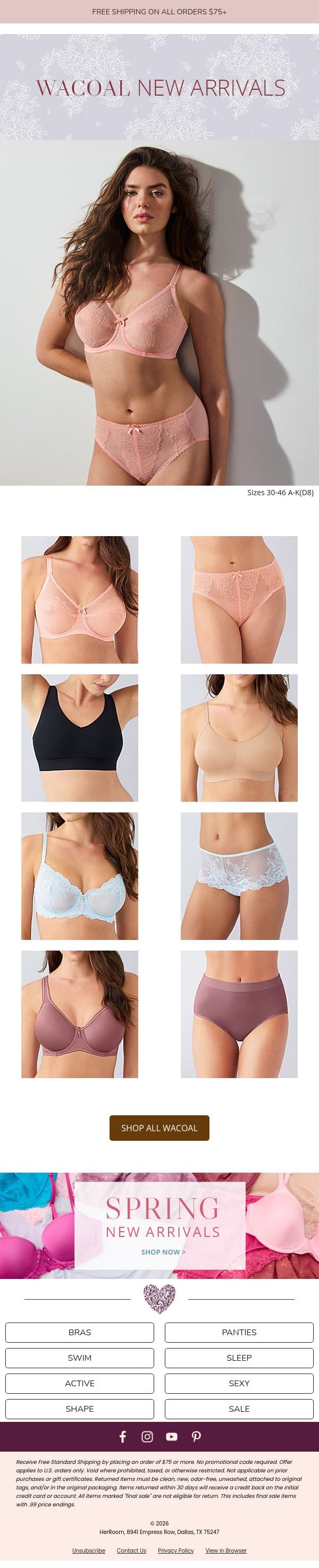 New from Wacoal… You’ll Want to See This 😉 email from HerRoom screenshot