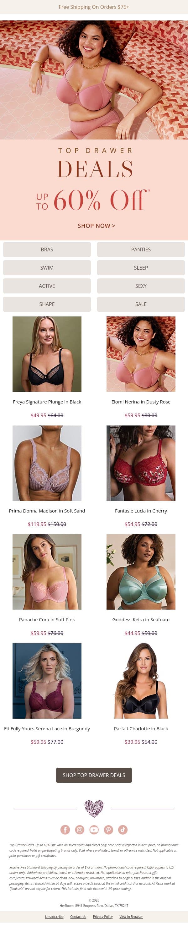 Take Another Look: Up to 60% Off email from HerRoom screenshot
