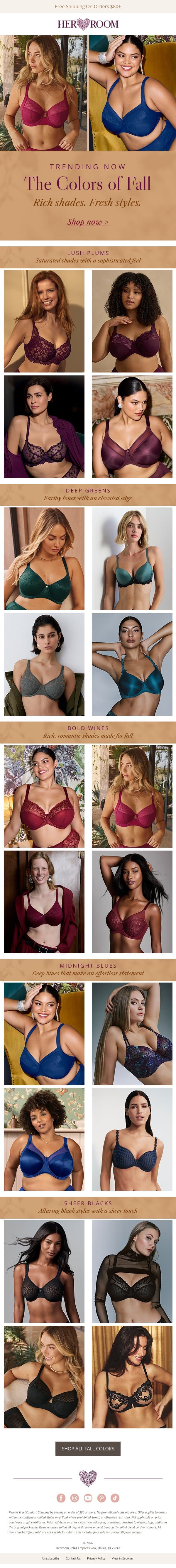 Your Fall Color Refresh Starts Here email from HerRoom screenshot