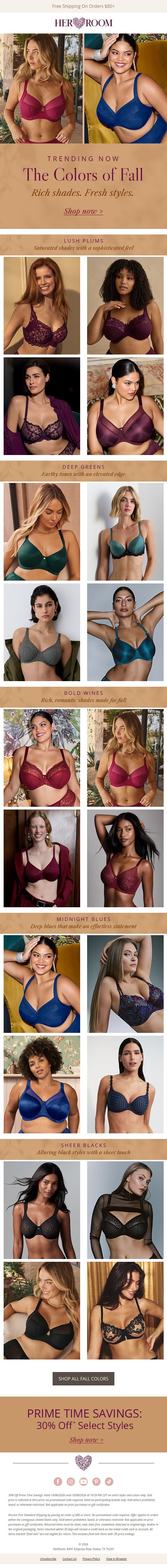 🍂 The Colors of Fall Have Arrived email from HerRoom screenshot