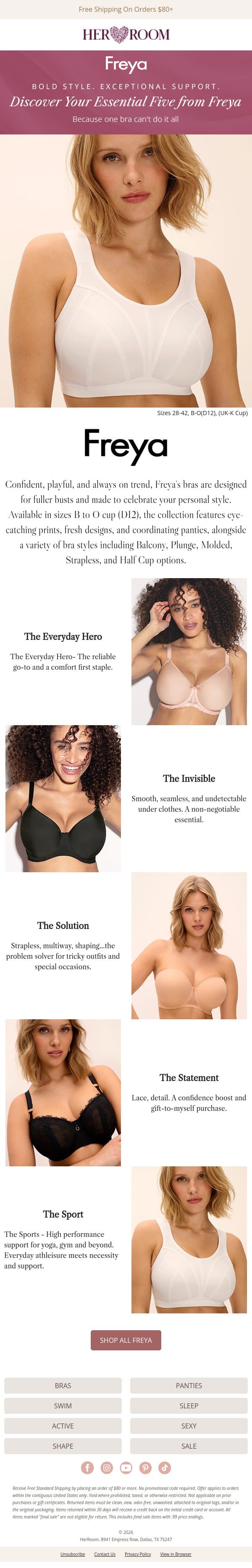 Freya's Must-Have Essentials 💕 email from HerRoom screenshot