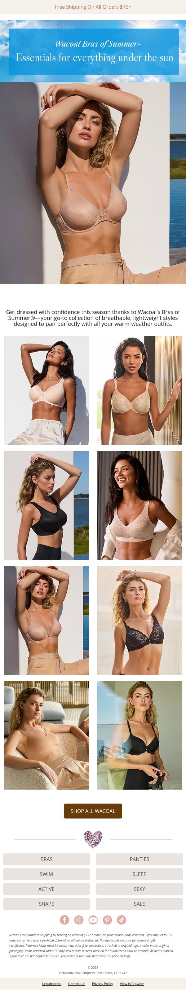 Summer Looks Better in Wacoal email from HerRoom screenshot