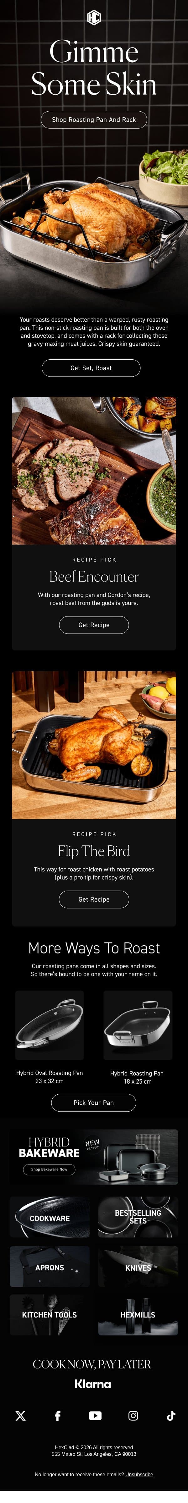 Roast beef, Gordon Ramsay-style email from Hexclad screenshot