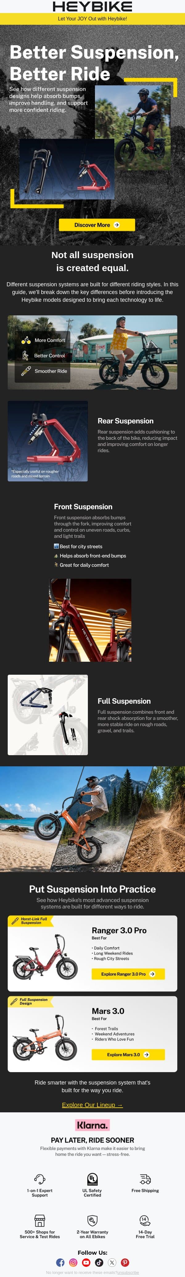 Ride IQ: Better Suspension Starts with Better Design email from Heybike screenshot
