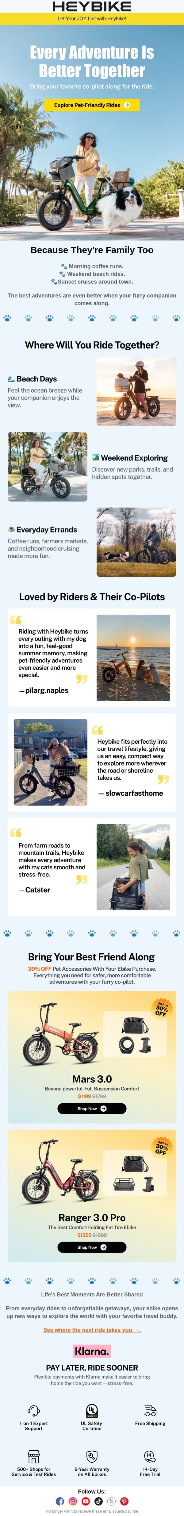 🐾 Adventure Is Better With Your Best Friend email from Heybike screenshot