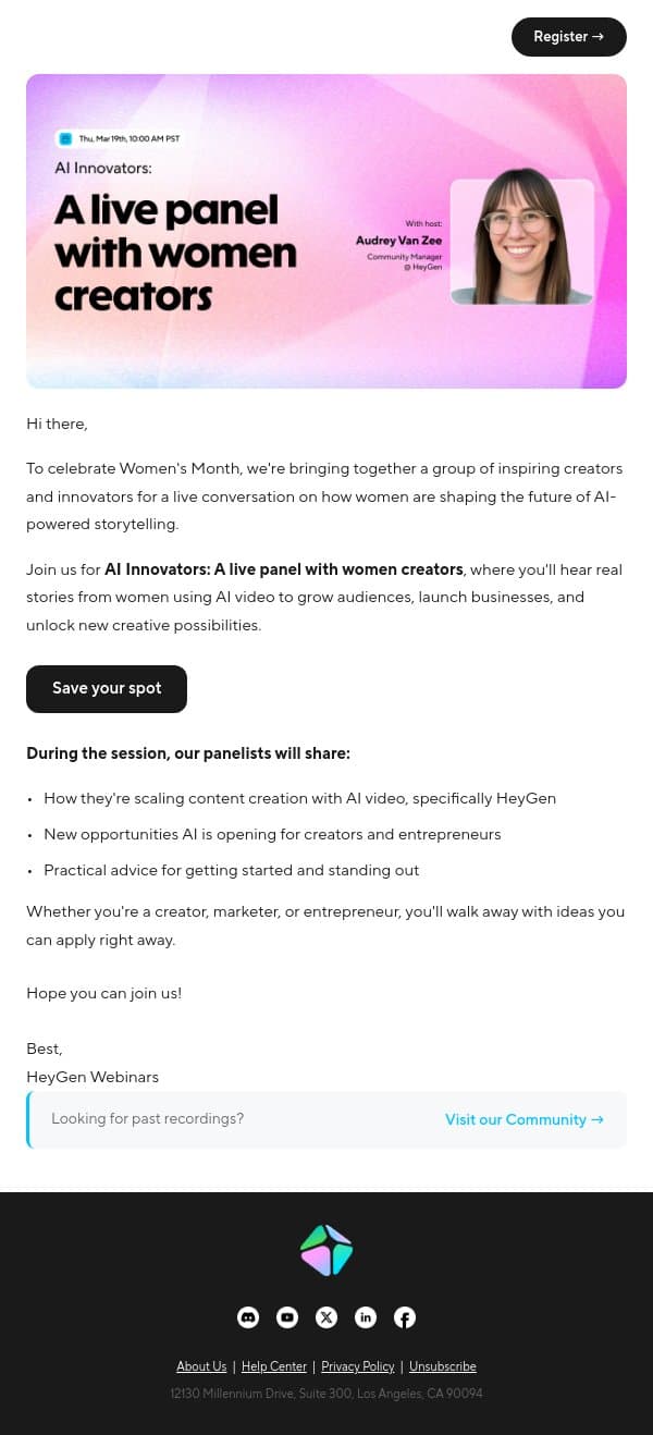 Women building the future of AI video email from HeyGen screenshot
