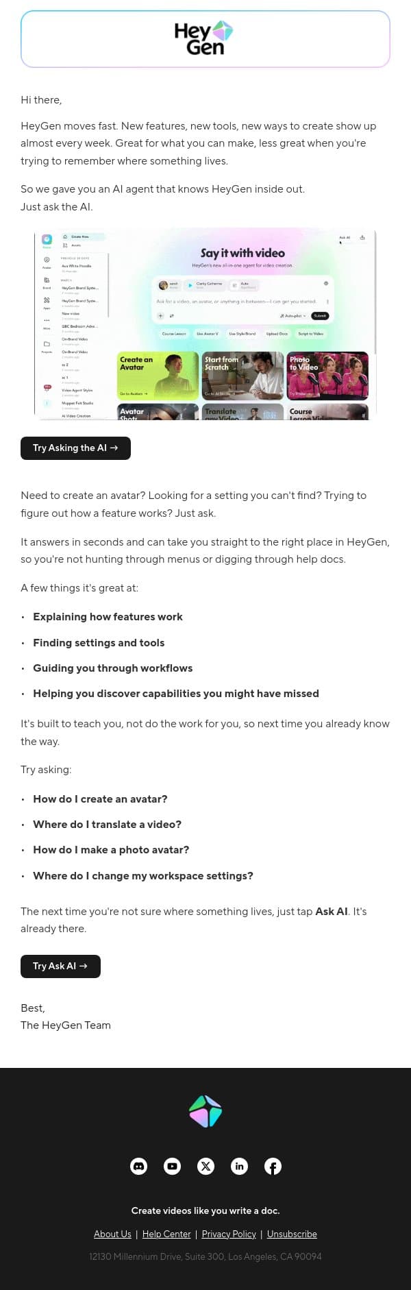 You now have a HeyGen expert on demand email from HeyGen screenshot