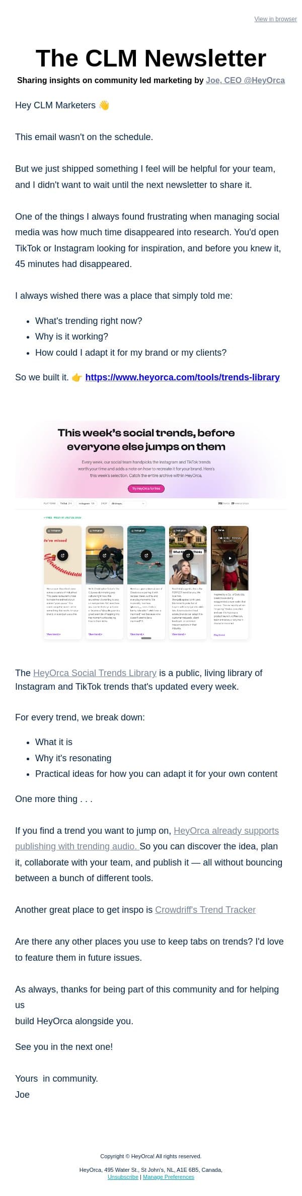 🐳 I wasn’t planning to send this today… email from HeyOrca screenshot