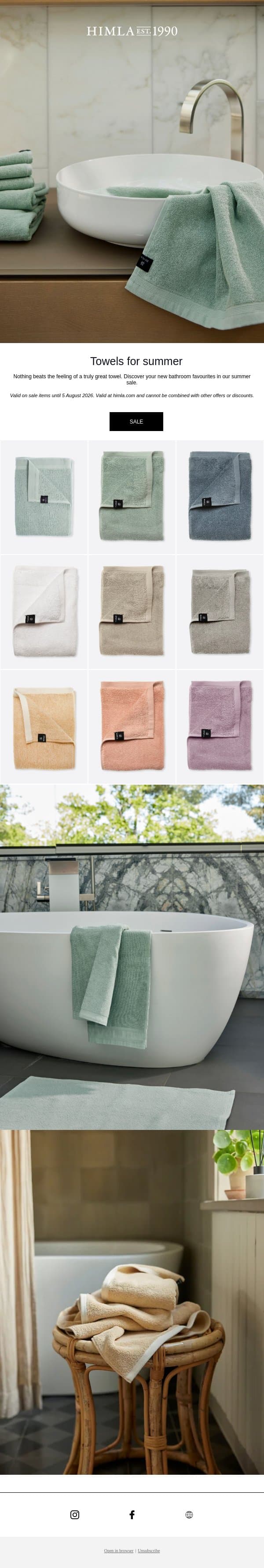 Upgrade your bathroom email from Himla screenshot
