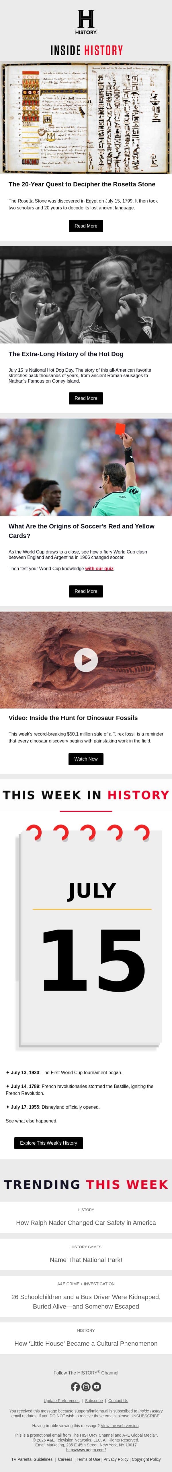 The 20-Year Quest to Decipher the Rosetta Stone email from History screenshot
