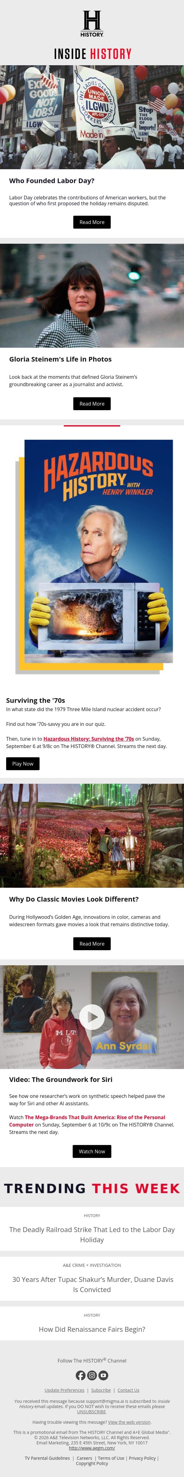 The Controversy Over Who Founded Labor Day email from History screenshot