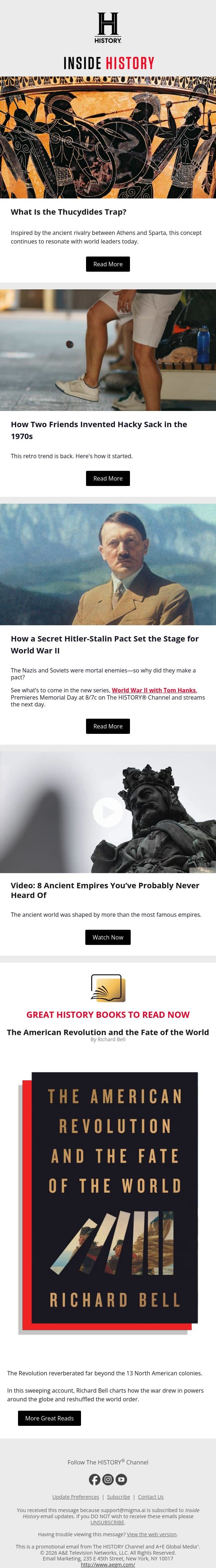 What Is the Thucydides Trap? email from History screenshot