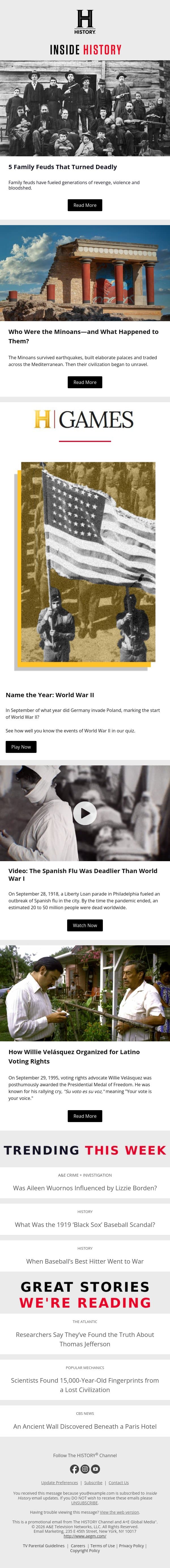 5 Family Feuds That Turned Deadly email from History screenshot