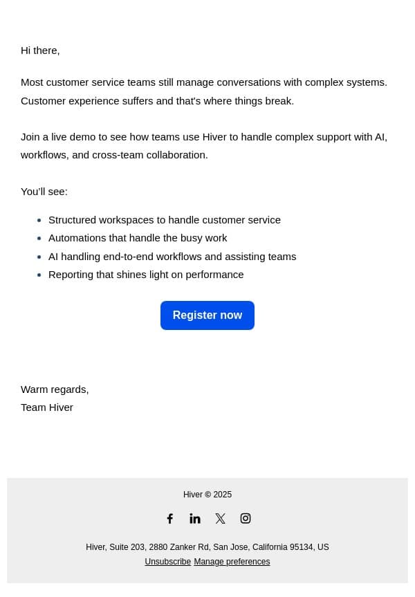 Curious how modern support teams actually work? email from Hiver screenshot