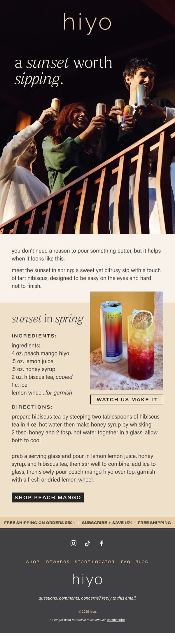 GET YOUR 5PM FIX! email from Hiyo screenshot